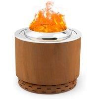 Gymax 49 cm Smokeless Fire Pit Outdoor Firepit Wood Burning Bowl With Shell in Brown