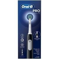 Oral-B Pro 1 Electric Toothbrush With 3D Cleaning, Gifts For Women / Men, 1 Toothbrush Head, Gum Pressure Control, 2 Pin UK Plug, Black