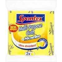 Spontex Multi-Purpose Microfibre Cloths (Pack of 2)