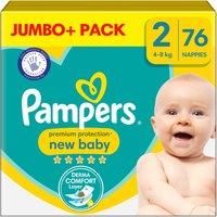 Pampers Size 2 New Baby Baby Nappies, 76 Count, Protection For Sensitive Newborn Skin (4-8 kg / 9-18 lbs)