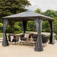 Runcton Square Polycarbonate Gazebo in Grey  3x3m