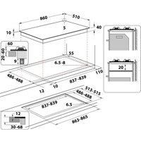 Whirlpool GOWL 958/NB 90cm 5 Gas Burners Hob - **1 YEAR MANUFACTURERS GUARANTEE!