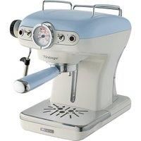 Ariete Retro Style Espresso Machine & Built In Milk Frother, Blue