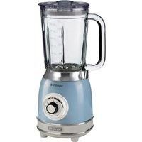 Ariete Vintage 58305 Glass Jug Blender, 1000W, 1.5 Litre Capacity Glass Jug, 4 Speeds + Pulse, Ice Crush Function, Anti Slip Feet, Stainless Steel Blades, Blue