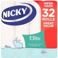 Nicky Elite White 32 Roll Toilet Tissue