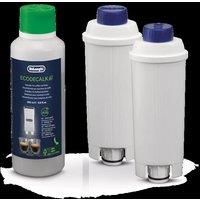 De/'Longhi Set 2 Coffee Machine Water Filter and EcoDecalk, Water Softening Filter (Ecam Series) and Descaler (200ml) for Coffee Machine, DLSC322