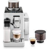 De/'Longhi Rivelia EXAM440.55.W, Fully Automatic Coffee Machine with LatteCrema Hot, Automatic Milk Frother, Compact Size Bean to Cup Coffee Machine, 16 Recipes, Touch Colored Display, Arctic White