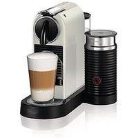 Nespresso De/'Longhi CitiZ EN267.WAE, Capsule Milk Frother, Single-Serve Pod Coffee Machine, Cappuccino Maker, 19 Bar Pressure, 2 Cup Sizes, Welcome Set Included, White, 1710 W, Black