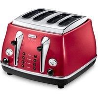 De'Longhi CTOM4003R NEW 1800W Micalite 4-Slice Toaster with Defrost Function