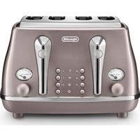 DELONGHI Icona Metallics CTOT4003.PK 4Slice Toaster  Violet