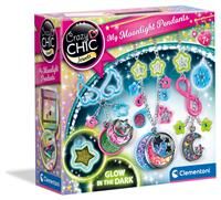 Clementoni 18584, Crazy Chic My Moonlight Pendants Jewellery Kit for Children, Ages 7 years Plus
