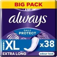 Always Daily Protect Extra Long Liners Odour Lock x 38