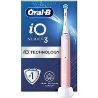 Oral-B iO3 Electric Toothbrush, Gifts For Women / Men, 1 Toothbrush Head, 3 Modes With Teeth Whitening, 2 Pin UK Plug, Pink