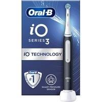 Oral-B iO3 Electric Toothbrush, Gifts For Women / Men, 1 Toothbrush Head, 3 Modes With Teeth Whitening, 2 Pin UK Plug, Black