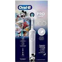 Oral-B Pro Kids Electric Toothbrush, 1 Toothbrush Head, x4 Disney Stickers, 2 Modes with Kid-Friendly Sensitive Mode, For Ages 3+, 2 Pin UK Plug, Special Edition
