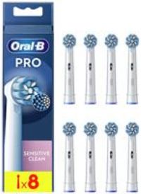 Oral-B Pro Sensitive Clean Electric Toothbrush Head, X-Shaped & Extra Soft Bristles For Gentle Brushing & Plaque Removal, Pack of 8 Toothbrush Heads, White