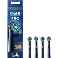 Oral-B PRO Cross Action Electric Toothbrush Heads Black 4 Pack NEW GENUINE
