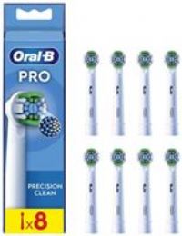 Oral-B Pro Precision Clean Electric Toothbrush Head, X-Shape And Angled Bristles for Deeper Plaque Removal, Pack of 8 Toothbrush Heads, White