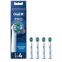 Oral-B Pro Precision Clean Electric Toothbrush Head, X-Shape And Angled Bristles for Deeper Plaque Removal, Pack of 4 Toothbrush Heads, White