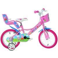 Dino Peppa Pig Pink Kids Girls Bike Bicycle 14" Spoke Pneumatic Wheel 144R-PIG