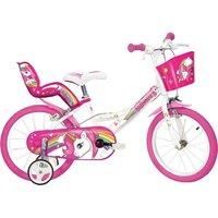 Dino Bikes 164R-UN Unicorn Bike, White & Pink