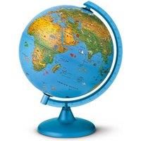 Tecnodidattica 0325ACIN0AR1A06 Arca Globe for Children | with Animals and World-Famous Landmarks |Illuminated and revolving | Graduated Meridian | Cartography in English | 10"/25cm Diameter, Blue