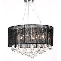 Berkfield Home Chandelier with 85 Crystals Black