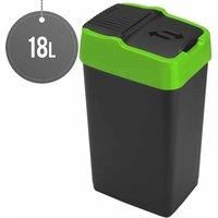 Sterling Ventures Heidrun 18L Plastic Indoor Recycling Bin With Double Swing Lid Top Colour Coded (green)