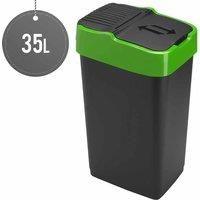 Sterling Ventures Heidrun 35L Plastic Indoor Recycling Bin With Double Swing Lid Top Colour Coded (green)