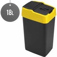 Sterling Ventures Heidrun 18L Plastic Indoor Recycling Bin With Double Swing Lid Top Colour Coded (yellow)