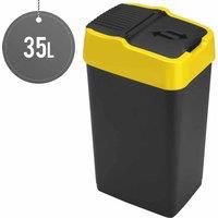 Sterling Ventures Heidrun 35L Plastic Indoor Recycling Bin With Double Swing Lid Top Colour Coded (yellow)