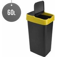Sterling Ventures Heidrun 60L Plastic Indoor Recycling Bin With Double Swing Lid Top Colour Coded (yellow)
