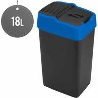 Sterling Ventures Heidrun 18L Plastic Indoor Recycling Bin With Double Swing Lid Top Colour Coded (blue)