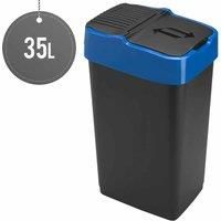 Sterling Ventures Heidrun 35L Plastic Indoor Recycling Bin With Double Swing Lid Top Colour Coded (blue)