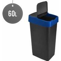 Sterling Ventures Heidrun 60L Plastic Indoor Recycling Bin With Double Swing Lid Top Colour Coded (blue)