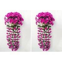 2 Pack Of Artificial Violet Plants - 8 Colours - Pink