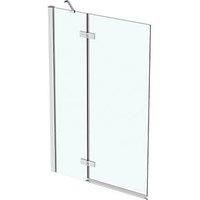 Ideal Standard i.life Frameless Silver 2-Panel Hinged Bath Screen RH 1000-1025mm x 1505mm (404KU)