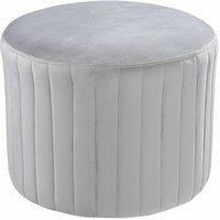 Flannel Upholstered Footstool with Modern Stripe Detailing