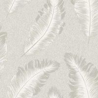 Belgravia Decor Ciara Glitter Feather Textured Vinyl Wallpaper Soft Silver/Grey 4400