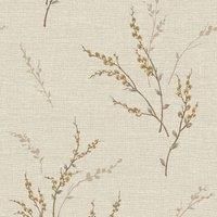 Belgravia Carmella Floral Wallpaper Metallic Embossed Hessian Vinyl - 4 Colours