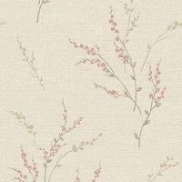 Belgravia Carmella Floral Wallpaper Metallic Embossed Hessian Vinyl - 4 Colours