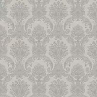 Belgravia Decor Amara Damask Silver Wallpaper GB7370 - Textured Italian Vinyl