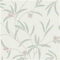 Belgravia Tiffany Floral White Sage Wallpaper Luxury Textured Heavyweight Vinyl