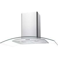 Candy CGM90NX 90cm Curved Glass Chimney Hood in Stainless Steel