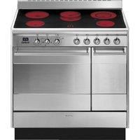 Smeg SUK92CMX9 Concert Double Oven 90cm Electric Range Cooker With Ceramic Hob  Stainless Steel