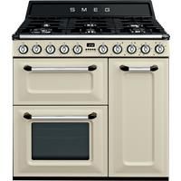 Smeg TR93P Victoria 90cm 6 Burners A/B Dual Fuel Range Cooker Cream New