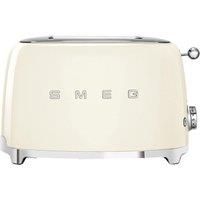 SMEG TSF01CRUK Cream 2 Slice Toaster Xtra Wide Bagel Retro 50s + 2 Year Warranty
