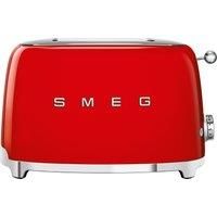 SMEG TSF01RDUK Red 2 Slice Toaster Extra Wide Bagel Retro 50's + 2 Year Warranty