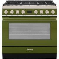 Smeg CPF9GPOG Portofino 90cm Dual Fuel Range Cooker-Olive Green