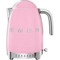 Smeg KLF04PKUK Kettle, LED Display, 360 Swivel Base, 7 Temperature Settings, Water Level Indicator, Anti-Slip Feet, Soft-Open Lid, 3 KW, 1.7 Litre, Pink